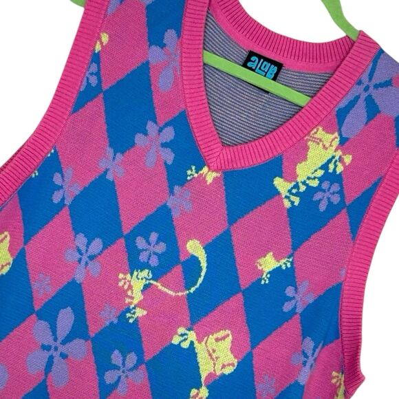 No Brand Other - A Lab Golf Sweater Vest Day Ever Daisy Gecko Argyle Pink Loud A.LAB Preppy Large